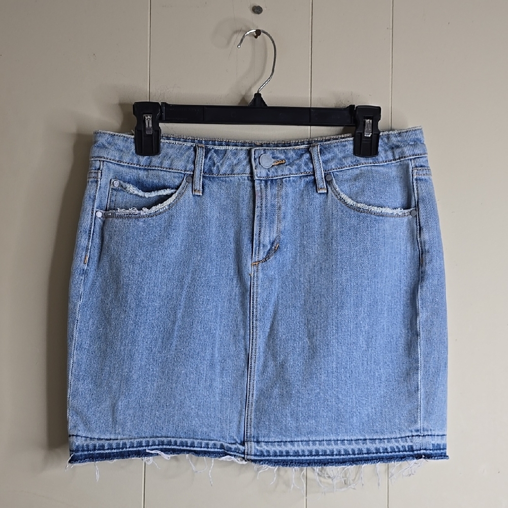 Articles Of Society Denim Mini Light Wash Skirt 28w